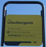 (281'091) - STI-Haltestellenschild - Spiez, L�tschbergplatz - am 9. Oktober 2025