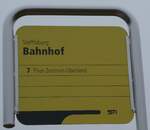 (283'175) - STI-Haltestellenschild - Steffisburg, Bahnhof - am 14.