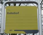 (190'097) - STI-Haltestellenschild - Thun, Bahnhof - am 9.