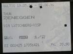 (263'158) - PTT-Einzelbillet vom 19. Mai 1991 am 26. Mai 2024 in Thun
