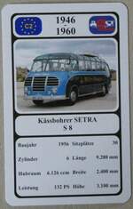 (275'796) - Quartett-Spielkarte mit K�ssbohrer SETRA S 8 von 1956 am 25.
