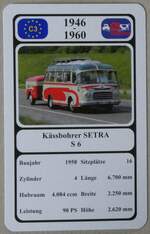 (275'797) - Quartett-Spielkarte mit K�ssbohrer SETRA S 6 von 1958 am 25.