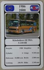 (277'212) - Quartett-Spielkarte mit K�ssbohrer-SETRA S 210 HI von 1988 am 22.