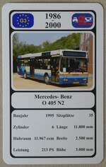(277'214) - Quartett-Spielkarte mit Mercedes-Benz O 405 N2 von 1995 am 22.