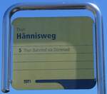 (277'346) - STI-Haltestellenschild - Thun, H�nnisweg - am 29.
