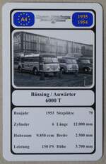 (278'422) - Quartett-Spielkarte mit B�ssing / Auw�rter 6000 T von 1953 am 3.