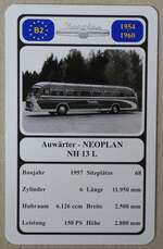 (278'802) - Quartett-Spielkarte mit Auw�rter - NEOPLAN NH 13 L von 1957 am 10.