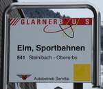 (284'442) - GLARNER BUS/Autobetrieb Sernftal-Haltestellenschild - Elm, Sportbahnen - am 30.