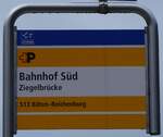 (269'261) - +P-Haltestellenschild - Ziegelbr�cke, Bahnhof S�d - am 19.