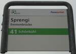 (132'979) - ebus-Haltestellenschild - Emmenbrcke, Sprengi - am 11. Mrz 2011