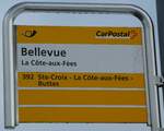 (245'690) - PostAuto-Haltestellenschild - La C�te-aux-F�es, Bellevue - am 2.