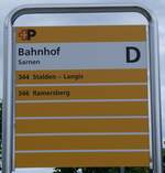 (276'445) - +P-Haltestellenschild - Sarnen, Bahnhof - am 7.