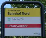 (275'630) - vb/sh-Haltestellenschild - Schaffhausen, Bahnhof Nord - am 17.