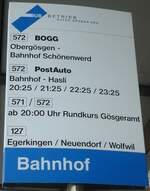 (130'823) - BOGG/PostAuto-Haltestellenschild - Olten, Bahnhof - am 30.