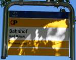(277'109) - +P-Haltestellenschild - Bad Ragaz, Bahnhof - am 20.