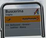 (280'402) - PostAuto-Haltestellenschild - Iragna, Buscerina - am 13.