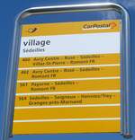 (219'011) - PostAuto-Haltestellenschild - Sdeilles, village - am 25. Juli 2020