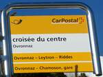 (232'080) - PostAuto-Haltestellenschild - Ovronnaz, croise du centre - am 18.