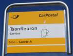 (266'528) - PostAuto-Haltestellenschild - Savi�se, Tsanfleuron - am 1.