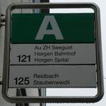 (280'722) - AHW-Haltestellenschild - W�denswil, Bahnhof - am 27.