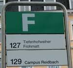 (280'727) - AHW-Haltestellenschild - W�denswil, Bahnhof - am 27.