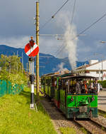 50 Jahre BC - MEGA STEAM FESTIVAL der Museumsbahn Blonay–Chamby - Museumsbahn-Romantik pur:    In Doppeltraktion erreichen die G 3/3 Gastlok (030T) „La Fert-Bernard“  № 60 und