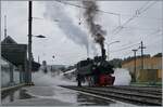 Manchmal braucht es ein  besonderes Wetter , damit sich die Faszination einer Dampflok so richtig entfalten kann: Die SEG G 2x 2/2 105 der Blonay Chamby Bahn rangiert in Blonay.