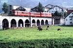 Deh 4/4 Nr.15 der Appenzeller Bahn bei Appenzell am 08.07.1984.