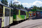 TPC 125 Jahre BVB! (Les TPC célèbrent les 125 ans du BVB!):
Der tpc BVB BDeh 4/4 82 „Ollon“ fährt am 10 September 2023 in Villars-sur-Ollon mit dem Pendelzug (mit BVB B 62 und BVB Bt 64) von der Abstellgruppe auf das Gleis 3. 