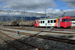 TRAVYS/YStC: Zuckerrübenverkehr in Yverdon-les-Bains mit dem Be 4/4 1 am 20.