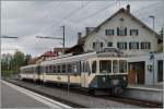 LEB Schnellzug 51 mit Bt 151 und Be 4/4 26 beim kurzen Halt in Romanel s/Ls.