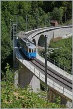 Nach der abgeschlossen Sanierung des Baye de Clarens Viaduktes, ermögliche die durch die Sanierungsarbeiten bedingen Geländeveränderungen für kurze Zeit einen bisher nicht möglichen (Foto)-Blick auf den Baye de Clarens Viadukt. Doch schon am Ende der Saison war der Ausblick bereits grösstenteils wieder zugewachsen. 

Der TL Ce 2/3 28 ist mit einem Beiwagen auf der Fahrt nach Blonay. 

11. Mai 2025