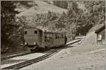 Die Kohlegefeurte Lok N5 erreicht die Station Planalp.