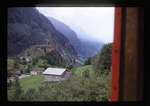 Auf der einstigen RhB-Strecke Bellinzona-Mesocco, 14.September 1970: Aus dem Zug unterhalb Mesocco.