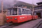 Ferrovia Monte Generoso noch mit Dieselbetrieb: Bhm 1/2 5 mit seinem Vorstellwagen auf dem Generoso, 23.Juli 1970 