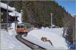 Der Be 4/4 22 erreicht in Kürze Mürren.