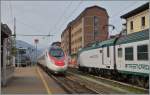 Ein SBB RABe 503 erreicht als EC 50 von Milano nach Basel unterwegs, Domodossola.