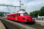 SBB Roter Pfeil 1001 steht am 21 Mai 2022 in Olten als Pendeltriebwagen nach das SBB Werk während das 1. Wochenende des 175 Jahresjubiläum der Eisenbahn in die Schweiz.