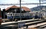 VBW BDe 4/4 Nr.38 Inbetriebnahme 1913 mit zwei Anh�ngern in Worb am 24.08.1980.