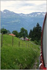 Auf der Fahrt ins Tal wartet in Planalp bereits der nächste Zug für die Fahrt auf das Brienzer Rothorn.