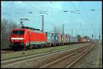 DB Schenker 189 003-7 fuhr mit Container am 23.03.2010 durch Nuthetal-Saarmund (NVR-Nummer: 91 80 6189 003-7 D-DB)