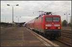 Obwohl in Fahrtzielanzeiger Wnsdorf-Waldstadt steht, geht es mit DB Regio 114 029 nach Berlin-Lichtenberg (gesehen 10.11.2012 Berlin Schnefeld Flughafen)