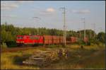 DB Schenker 155 147 mit einem gemischtem Gterzug am 19.07.2013 in der Berliner Wuhlheide