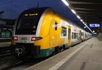 3462 528 stand am Abend des 10.02.2025 als RB 62104(Rostock-Schwerin)im Rostocker Hbf.