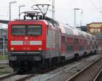 Kaiser-Otto-Express 112 139-1 mit Sonderzug von Magdeburg Hbf nach Rostock Hbf beim Rangieren im Rostocker Hbf.(13.08.2011)