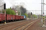 742 109 von CD Cargo verl�sst mit einen Lumpensammler den Bahnhof Sokolov am 9.4.24