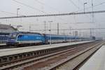 RailJet 1216 235 verl�sst Breclav am 1 J�nner 2017.