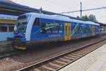 GW Train Regio 841 267 steht am 9 Mai 2024 in Klatovy mit die Farben von der Plzen-Kraj.