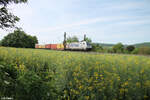 187 510-3 zieht mit einem Containerzug bei Himmelstadt gen Hamburg. 11.05.24