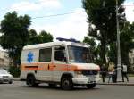 Mercedes Benz 512 D Rettungswagen Prospekt Svobody, Lviv, Ukraine 25-05-2012.